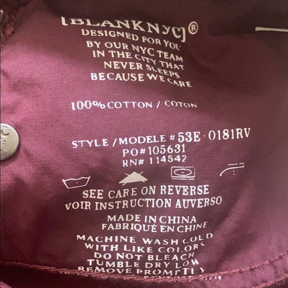 Blank NYC Mini A Line Merlot Corduroy Skirt 26 - Picture 5 of 5